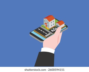 Mobile Medical Unit with Interior Equipment and Facilities 3d flat vector illustrations