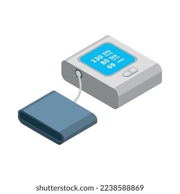 Mobile medicine isometric composition with isolated icons of equipment on blank background vector illustration