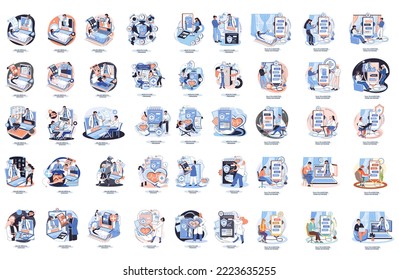 Mobile medicine mhealth online doctor, online medical services, health care program, talk to doctor from anywhere. Smartphone with medical application. Digital health and medical consultation metaphor