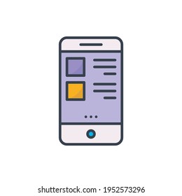 Mobile Menü Vektor Füllt Umriss Symbol Stil Illustration. EPS10-Datei