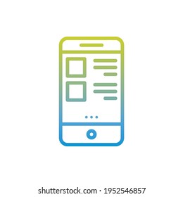 Mobile menu vector gradient icon style illustration. EPS 10 file