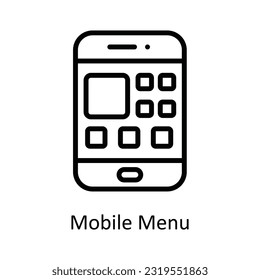 Mobile Menu  Vector  outline Icon Design illustration. Network and communication Symbol on White background EPS 10 File
