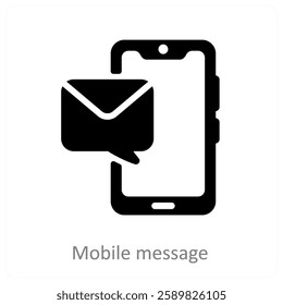 Mobile Message and communication icon concept