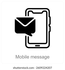 Mobile Message and communication icon concept