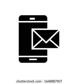 Mobile Message Glyph Icon. vector illustration. EPS 10