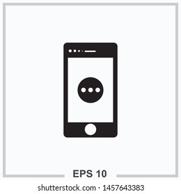 mobile message icon black isolated vector illustration