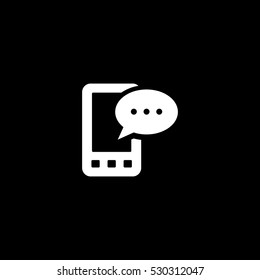 mobile message icon, isolated, white background