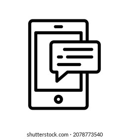 Mobile Message Icon, Line style icon vector illustration, Suitable for website, mobile app, print, presentation, infographic and any other project.