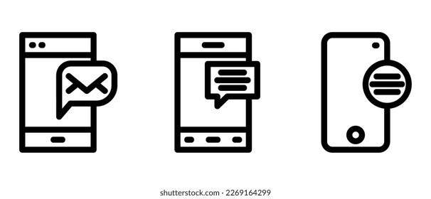 mobile message icon or logo isolated sign symbol vector illustration - high quality black style vector icons