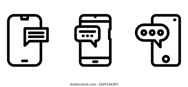 Mobiles Nachrichtensymbol oder Logo einzeln auf Zeichen, Vektorgrafik - hochwertige Vektorsymbole mit schwarzem Hintergrund