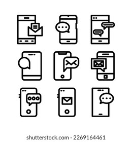 mobile message icon or logo isolated sign symbol vector illustration - high quality black style vector icons