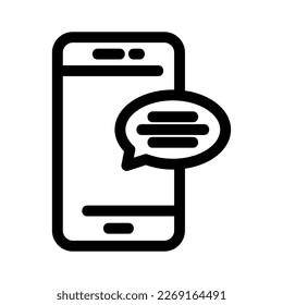 Mobiles Nachrichtensymbol oder Logo einzeln auf Zeichen, Vektorgrafik - hochwertige Vektorsymbole mit schwarzem Hintergrund