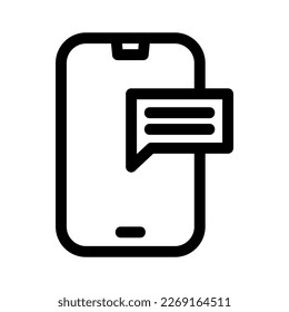 icono de mensaje móvil o logotipo símbolo de signo aislado ilustración vectorial - iconos vectoriales de estilo negro de alta calidad