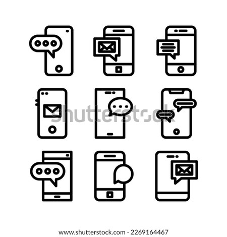 mobile message icon or logo isolated sign symbol vector illustration - high quality black style vector icons