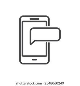 Mobile message icon Logo symbol outline set
