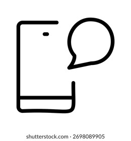 Mobile Message icon set featuring texting, chat, SMS, conversation, and communication symbols in a clean modern line graphic style