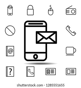 Mobile message icon. Simple thin line, outline vector element of minimalistic, web icons set for UI and UX, website or mobile application