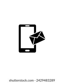 móvil con icono de mensaje, vector mejor icono plano.