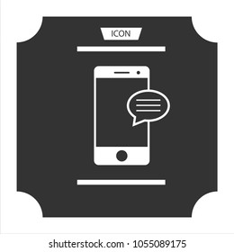 Mobile Message Icon vector, Mobile chat icon isolated on background.