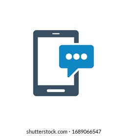 Mobile, message  icon (vector illustration)