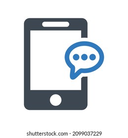 Mobile message icon.conversation (vector illustration)