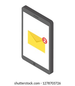 Mobile message isometric icon vector