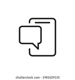 Symbol für die mobile Nachrichtenzeile. Web-Symbol für Web und Apps. Unterschreiben Sie Design im Rahmenstil. 