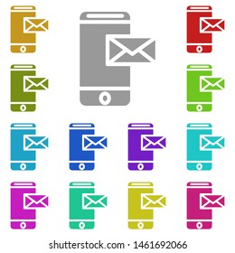 Mobile message multi color icon. Simple glyph, flat vector of web icons for UI and UX, website or mobile application