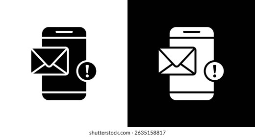 Mobile message notification icon concept, vector illustration