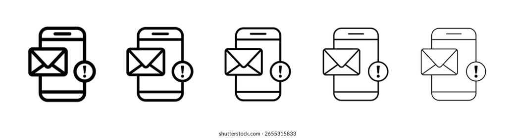 Icono de notificación de mensaje móvil lleno de concepto de signo plano para el Diseño web.