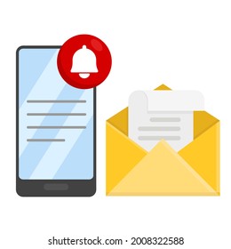 mobile message notification icon illustration vector graphic
