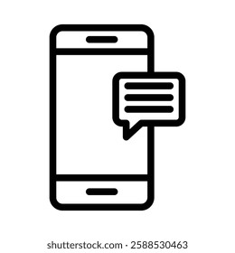 Mobile message notification icon logo sign set vector outline