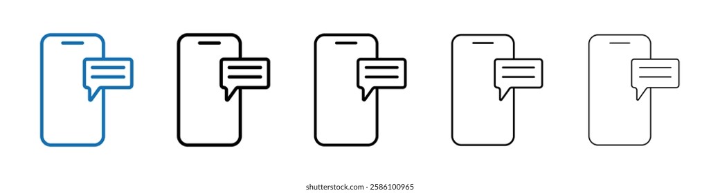 Mobile message notification icon Outline vector logo for web ui