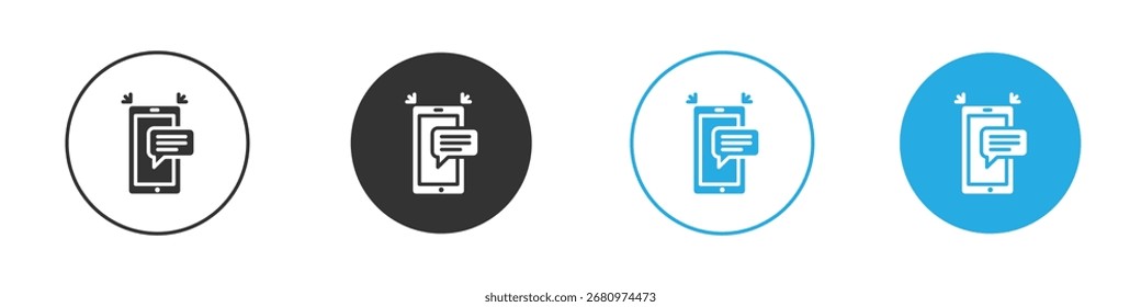 Mobile message notification icon vector style flat trendy collection.