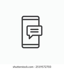 Mobile message notificationlinesimple icon in line style.