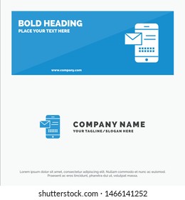 Mobile, Message, Sms, Chat, Receiving Sms SOlid Icon Website Banner and Business Logo Template. Vector Icon Template background