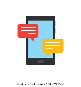 mobile message sms text icon in flat style isolated. Vector Symbol illustration.