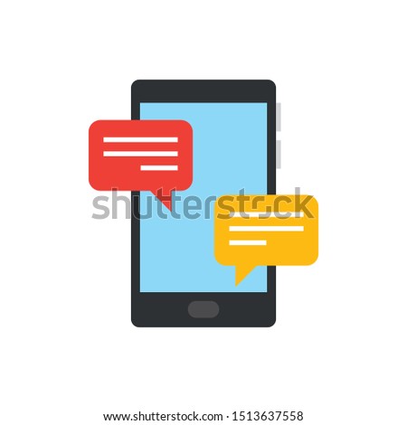 mobile message sms text icon in flat style isolated. Vector Symbol illustration.