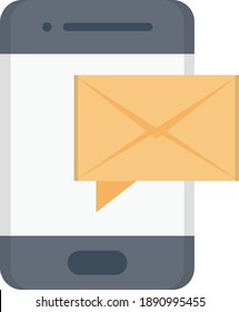 mobile message vector flat colour icon