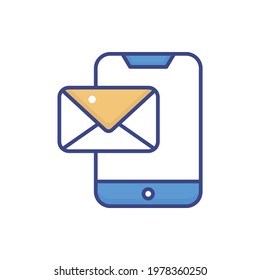 Mobile Message vector icon style illustration. EPS 10 File