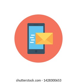 Mobile Message Vector illustration Flat style icon. 