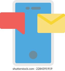 mobile message Vector illustration on a transparent background.Premium quality symbols. Line Color vector icon for concept and graphic design.