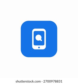 Vector de signo de icono de aplicación de mensajería móvil