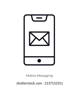 Mobile Messaging icon. Outline style icon design isolated on white background