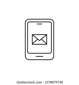 mobile messaging - minimal line web icon. simple vector illustration. concept for infographic, website or app.