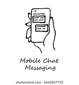 Mensagens Móveis - Smartphone Representando Comunicação de Bate-papo em Tempo Real