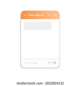 Mobile messenger app interface. Chatbot window design. Life chat customer service form. Virtual assistant bot template. Vector illustration.
