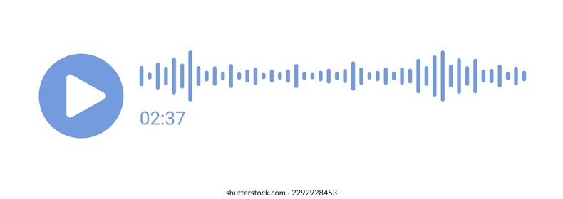 Mobile Messenger Soundwave Line. Tonsprechchat-Soundleiste. Aufnahme der Musik-Player-Schnittstelle. Schallwelle der Stimme. Equalizer Icon mit Spektrumrauschen. Vektorgrafik.