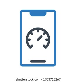 icono de color de glifo vectorial del medidor móvil 