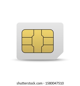 Mobile micro sim card. Phone siimcard chip isolated